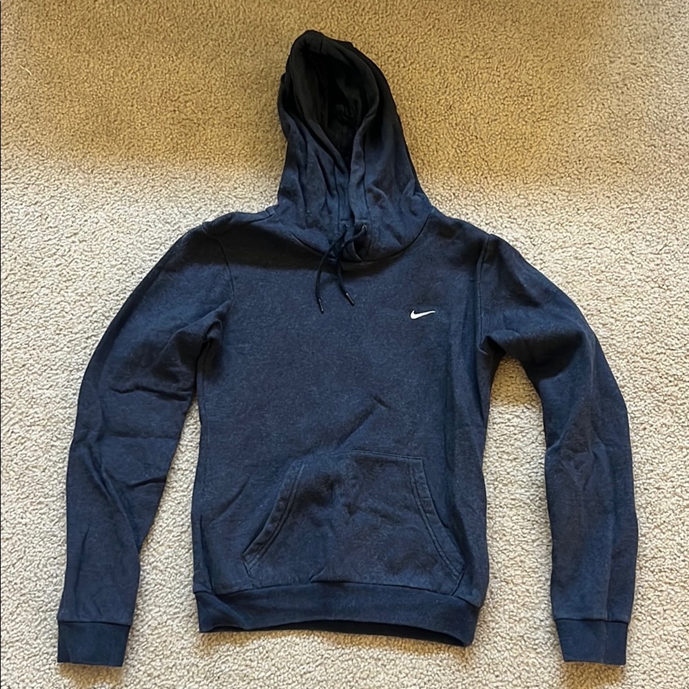 Nike Blue Pullover Hoodie with Swoosh Logo